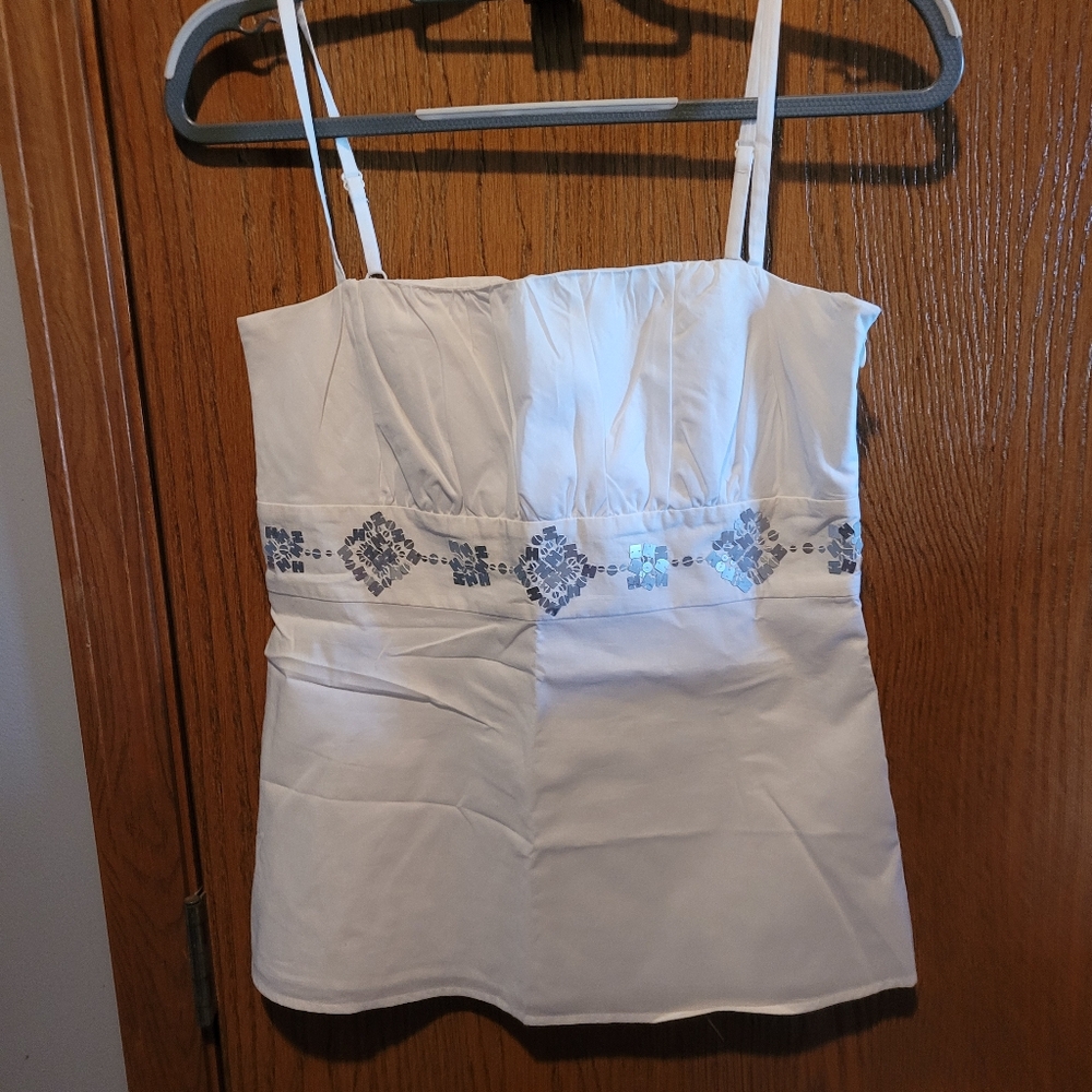 Loft- Sequin Adjustable Spaghetti strap Tank.